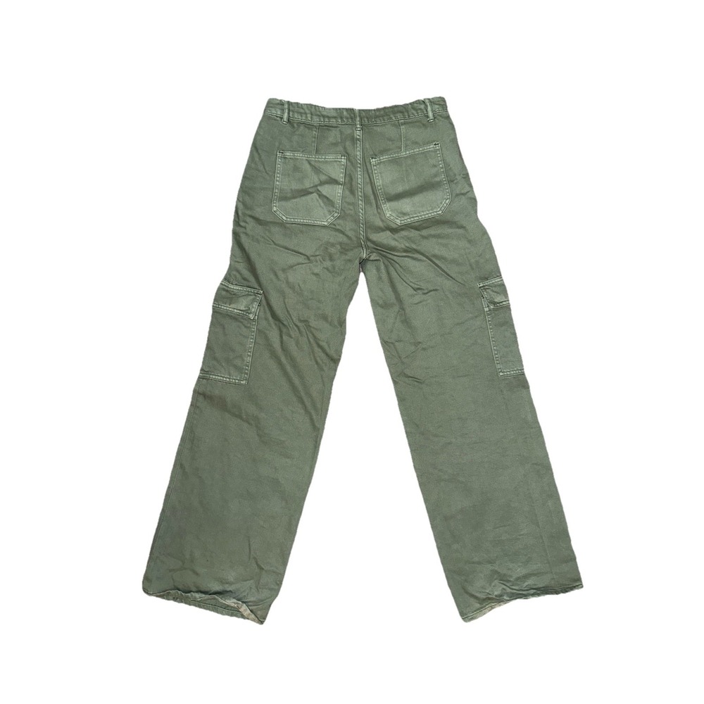 Vervet Olive Green High Rise Cargo Wide Leg Utility Pocket Pant Womens Sz 28 - Picture 2 of 6